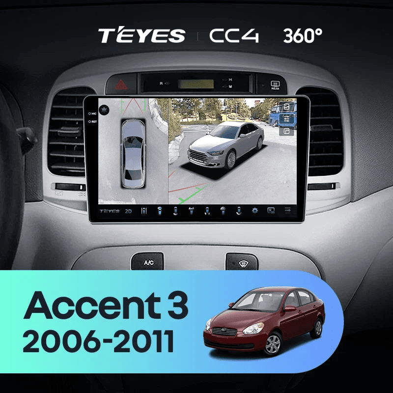 Штатная магнитола Teyes CC4 360 8/128 Hyundai Accent 3 (2006-2011)