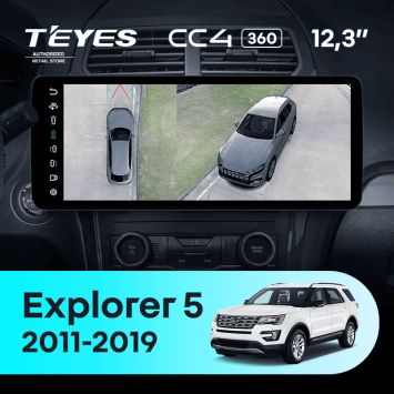 Штатная магнитола Teyes CC4 12.3" 360 8/128 Ford Explorer 5 (2011-2019)
