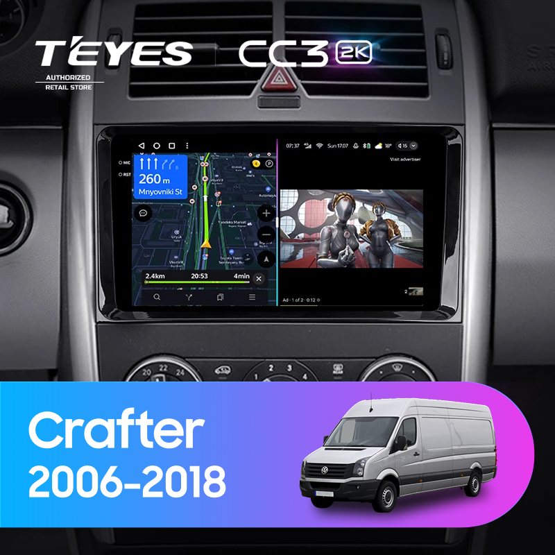 Штатная магнитола Teyes CC3 2K 360 6/128 Volkswagen Crafter W906 (2006-2018)