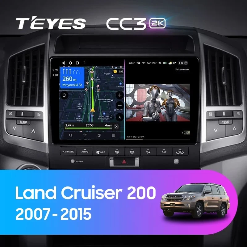 Штатная магнитола Teyes CC3 2K 6/128 Toyota Land Cruiser 11 200 (2007-2015) F3 Тип-C