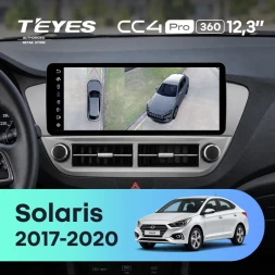 Штатная магнитола Teyes CC4 Pro 12.3" 360 12/256 Hyundai Solaris 2 (2017-2020) Тип-A