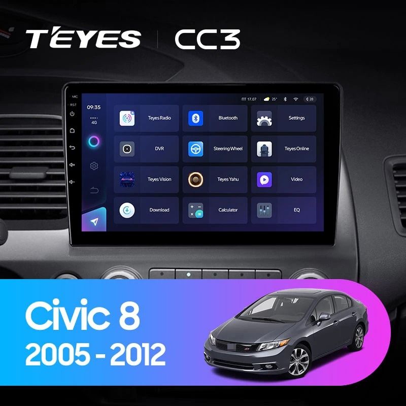 Штатная магнитола Teyes CC3 4/32 Honda Civic Hatchback (2006-2012)