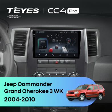 Штатная магнитола Teyes CC4 Pro 12/256 Jeep Grand Cherokee 3 WK (2004-2010)