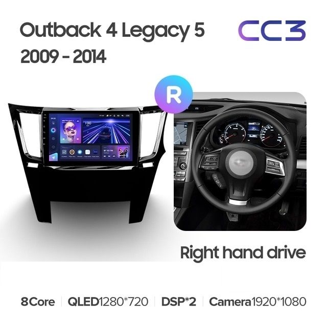 Штатная магнитола Teyes CC3 4/32 Subaru Outback 4 BR (2009-2014) Правый руль