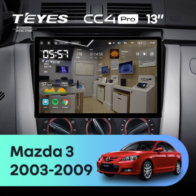 Штатная магнитола Teyes CC4 Pro 8/128 Mazda 3 1 BK (2003-2009) (13&quot;)