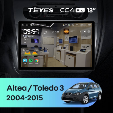 Штатная магнитола Teyes CC4 Pro 8/128 Seat Altea (2004-2015) (13&quot;)