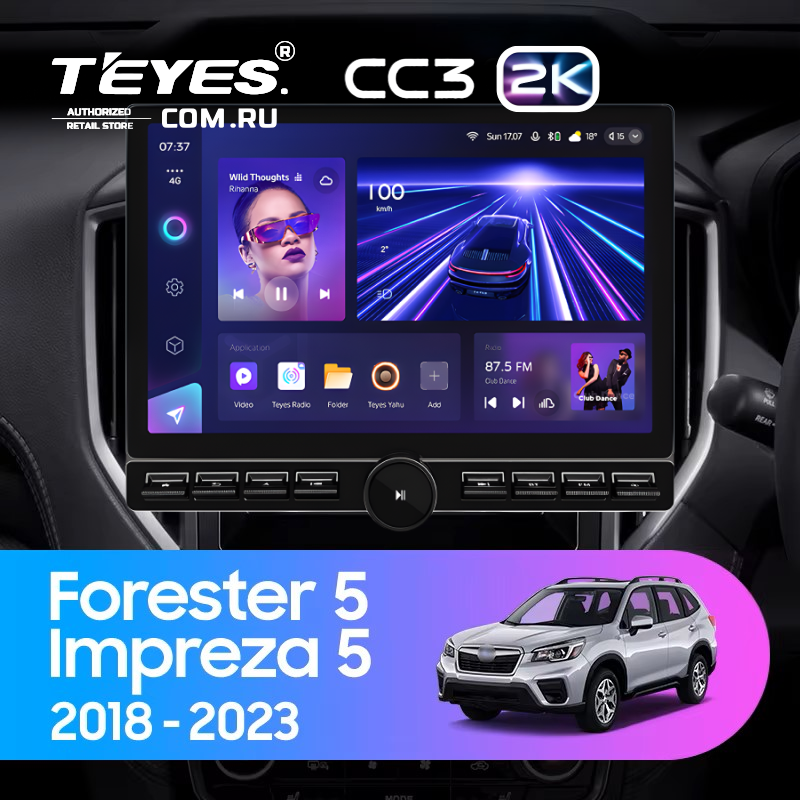 Штатная магнитола Teyes CC3 2K 6/128 Subaru Forester 5 (2018-2023) (13&quot; с кнопками)