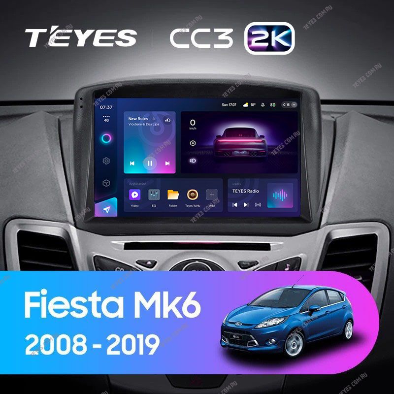 Штатная магнитола Teyes CC3 2K 4/64 Ford Fiesta Mk 6 (2008-2019) F2 Тип-B