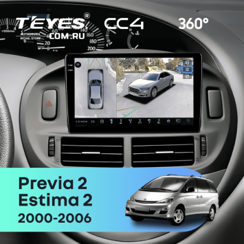 Штатная магнитола Teyes CC4 360 8/128 Toyota Estima 2 (2000-2006)