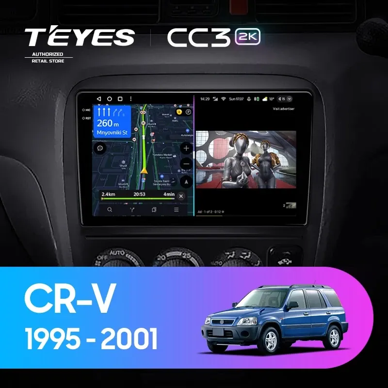 Штатная магнитола Teyes CC3 2K 360 6/128 Honda CR-V (1995-2001)