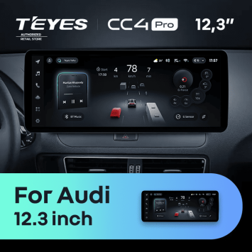 Штатная магнитола Teyes CC4 Pro 12.3" 8/128 Audi A4 B8 (2007-2015) Тип-A
