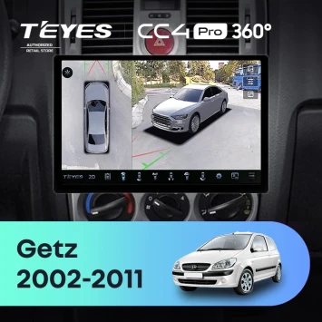 Штатная магнитола Teyes CC4 Pro 360 8/128 Hyundai Getz (2002-2011) F2 (13")