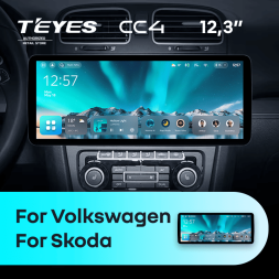 Штатная магнитола Teyes CC4 12.3" 6/64 Volkswagen Bora (2008-2012)