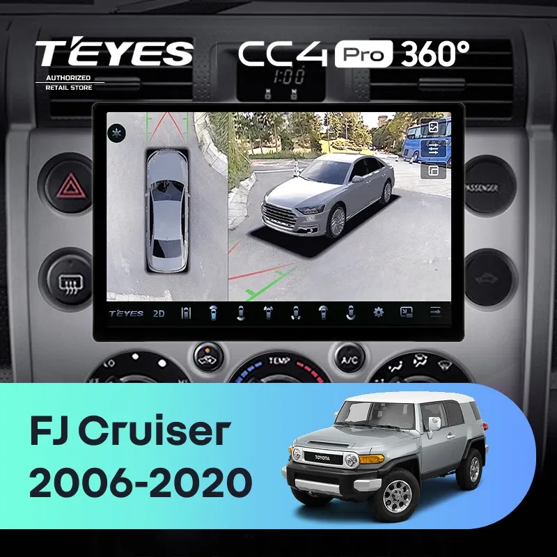 Штатная магнитола Teyes CC4 Pro 360 12/256 Toyota FJ Cruiser J15 (2006-2020) (13")