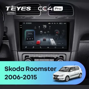 Штатная магнитола Teyes CC4 Pro 8/128 Skoda Roomster (2006-2015)