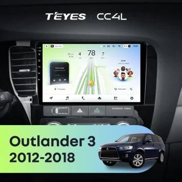 Штатная магнитола Teyes CC4L 6/64 с DTS Mitsubishi Outlander 3 GF0W GG0W (2012-2018) Тип-A Правый руль