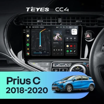 Штатная магнитола Teyes CC4 6/64 Toyota Prius C (2018-2020) Правый руль