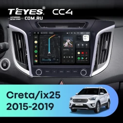 Штатная магнитола Teyes CC4 6/64 Hyundai Creta 1 (2015-2019) с кнопками