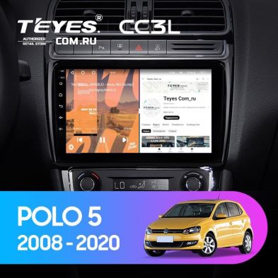 Штатная магнитола Teyes CC3L 4/64 Volkswagen Polo 5 (2008-2020) F1