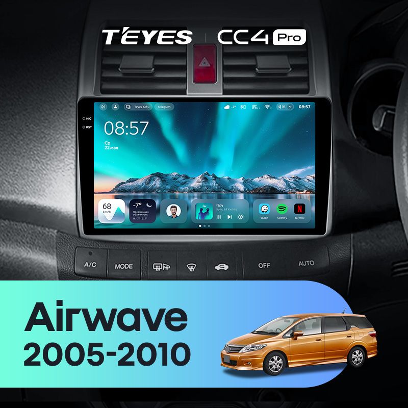 Штатная магнитола Teyes CC4 Pro 12/256 Honda Airwave GJ (2005-2010) Правый руль
