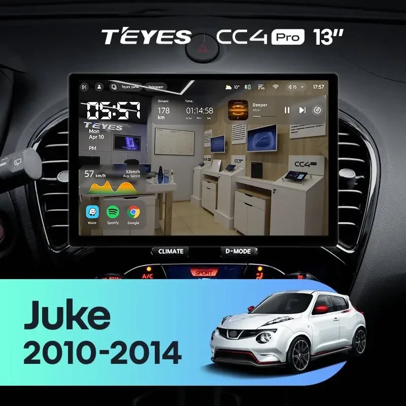 Штатная магнитола Teyes CC4 Pro 12/256 Nissan Juke (2010-2014) (13") Тип-B