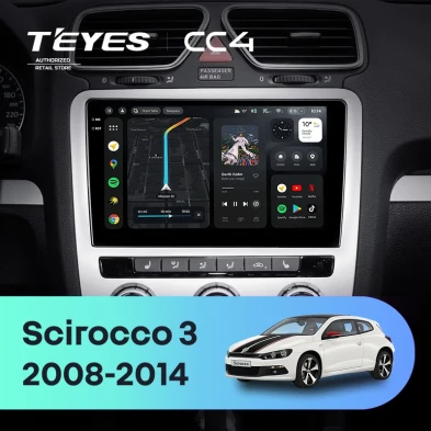 Штатная магнитола Teyes CC4 6/64 Volkswagen Scirocco 3 (2008-2014) F4 (Серая)
