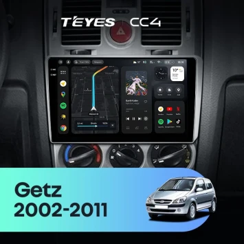 Штатная магнитола Teyes CC4 8/128 Hyundai Getz (2002-2011) Правый руль