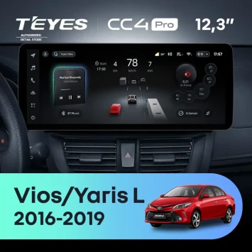 Штатная магнитола Teyes CC4 Pro 12.3" 8/128 Toyota Vios Yaris L (2016-2019)