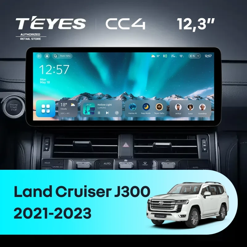 Штатная магнитола Teyes CC4 12.3" 8/128 Toyota Land Cruiser J300 300 (2021-2023) F1