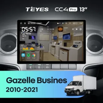 Штатная магнитола Teyes CC4 Pro 12/256 GAZ Gazelle Busines (2010-2021) F2 (13")