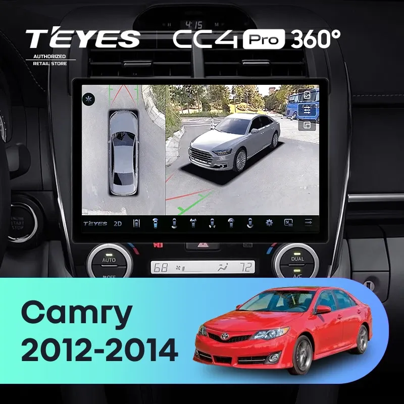 Штатная магнитола Teyes CC4 Pro 360 12/256 Toyota Camry 7 XV 50 55 (2012-2014) Америка (11")