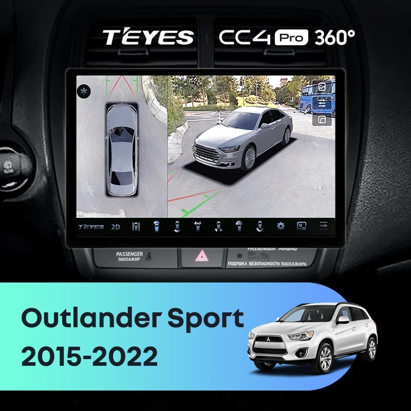 Штатная магнитола Teyes CC4 Pro 360 12/256 Mitsubishi Outlander Sport (2015-2026) Тип-A (11")