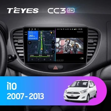 Штатная магнитола Teyes CC3 2K 4/64 Hyundai i10 (2007-2013)