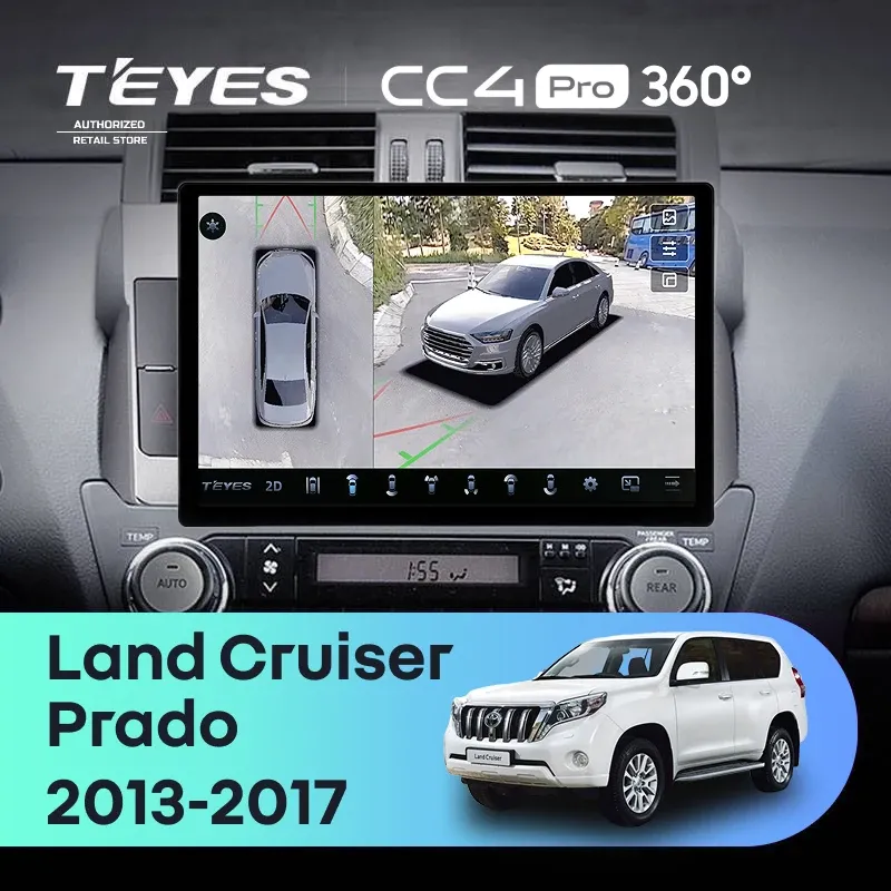 Штатная магнитола Teyes CC4 Pro 360 8/128 Toyota Land Cruiser Prado 150 (2013-2017) (11")