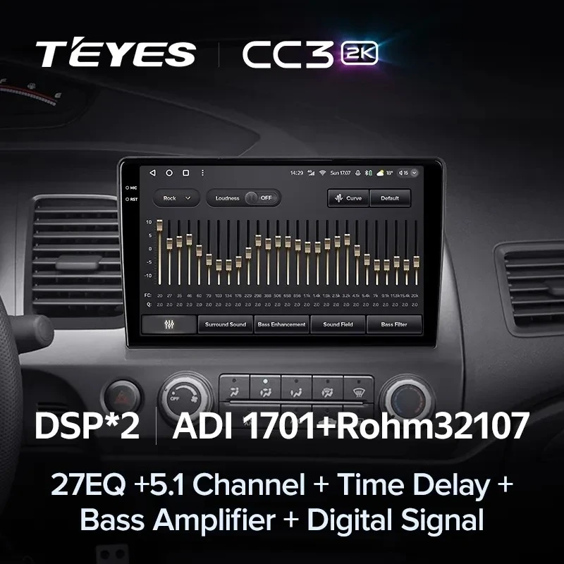 Штатная магнитола Teyes CC3 2K 4/32 Honda Civic 8 FK FN FD (2005-2012)
