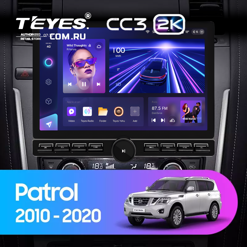 Штатная магнитола Teyes CC3 2K 6/128 Nissan Patrol Y62 (2010-2020) F2 (13&quot; с кнопками)