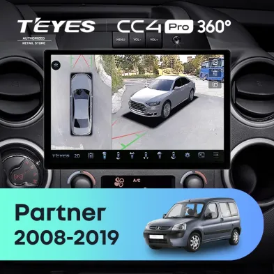 Штатная магнитола Teyes CC4 Pro 360 8/128 Peugeot Partner (2008-2019) (13")