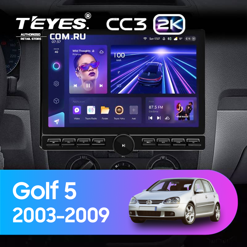 Штатная магнитола Teyes CC3 2K 6/128 Volkswagen Golf 5 (2003-2009) F2 (13&quot; с кнопками)