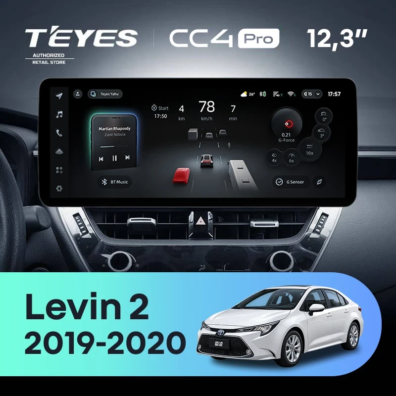 Штатная магнитола Teyes CC4 Pro 12.3" 8/128 Toyota Levin 2 E210 (2019-2023) Тип-A
