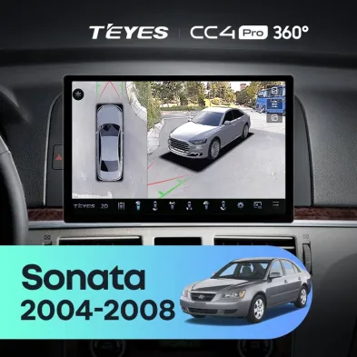 Штатная магнитола Teyes CC4 Pro 360 12/256 Hyundai Sonata NF (2004-2008) (13")