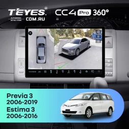 Штатная магнитола Teyes CC4 Pro 360 12/256 Toyota Previa XR50 3 (2006-2019) Правый руль (11")
