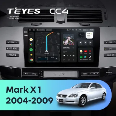 Штатная магнитола Teyes CC4 Pro 8/128 Toyota Mark X X120 (2004-2009) Правый руль (11")