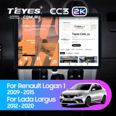 Штатная магнитола Teyes CC3 2K 360 6/128 Renault Logan 1 (2010-2015) (13&quot;)