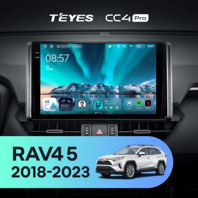 Штатная магнитола Teyes CC4 Pro 12/256 Toyota RAV4 5 XA50 (2018-2023) F2