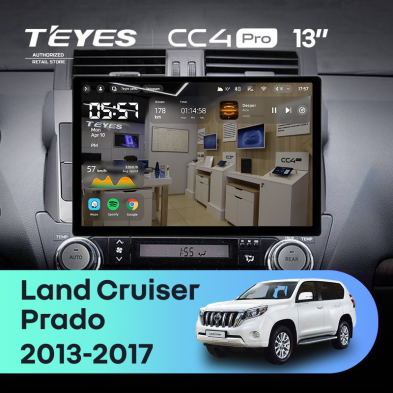 Штатная магнитола Teyes CC4 Pro 8/128 Toyota Land Cruiser Prado 150 (2013-2017) (13&quot;)