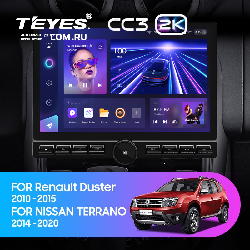 Штатная магнитола Teyes CC3 2K 6/128 Nissan Terrano (2014-2020) (13&quot; с кнопками)