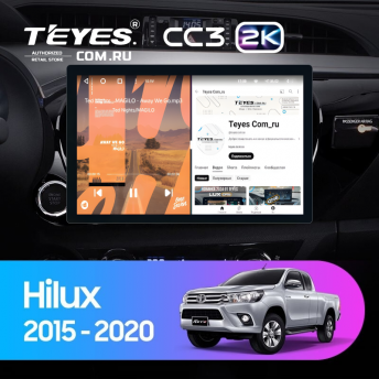 Штатная магнитола Teyes CC3 2K 6/128 Toyota Hilux Pick Up (2015-2020) (11")