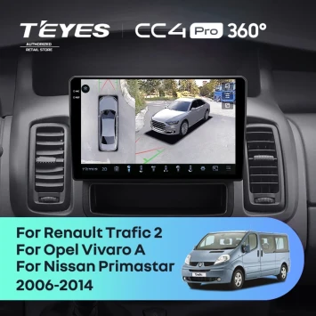 Штатная магнитола Teyes CC4 Pro 360 8/128 Nissan Primastar (2006-2014) Тип-C