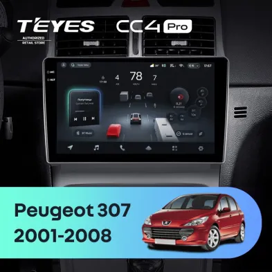 Штатная магнитола Teyes CC4 Pro 8/128 Peugeot 307 1 (2001-2008)