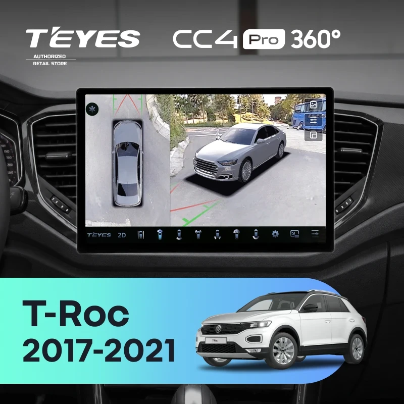 Штатная магнитола Teyes CC4 Pro 360 8/128 Volkswagen T-Roc (2017-2021) (13")